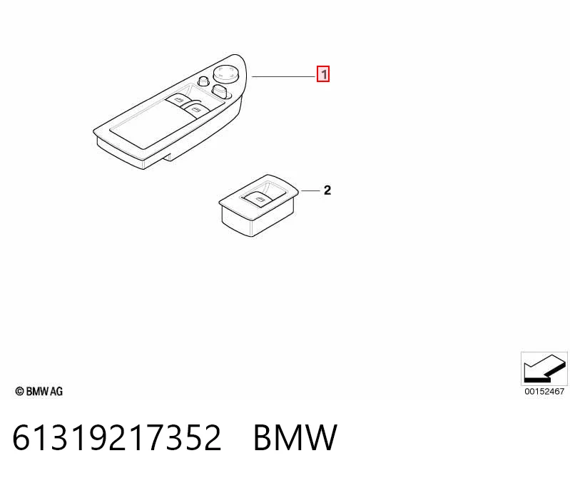 61319217352 BMW Кнопки переднего левого стекло подъёмника