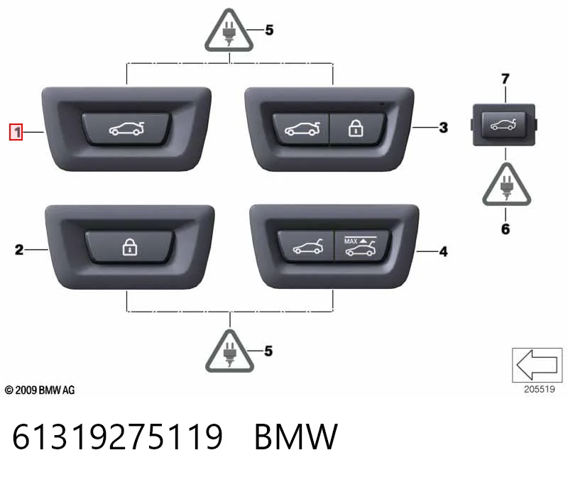 Ручка ляды, наружная BMW 9275119 цена, от 12.67 USD
