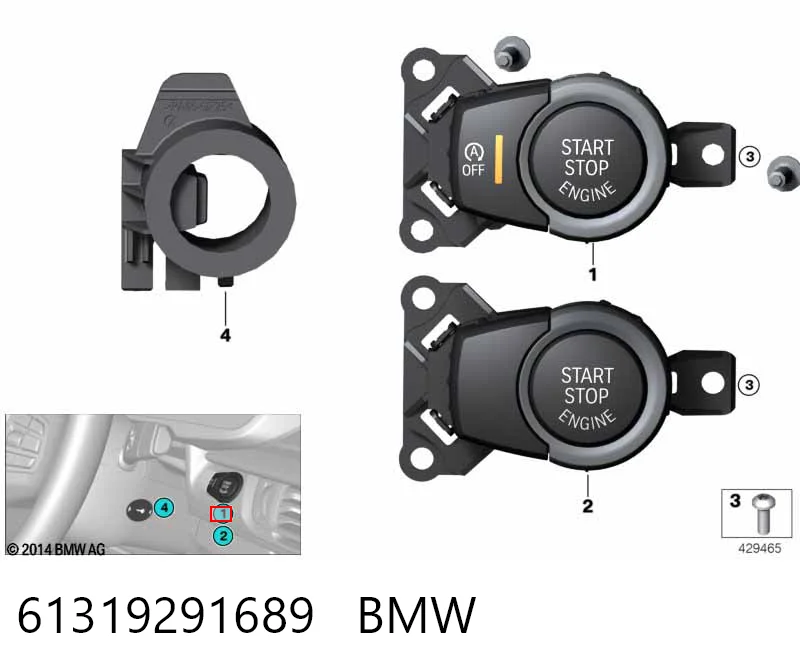 61319291689 BMW Кнопка стоп-старт