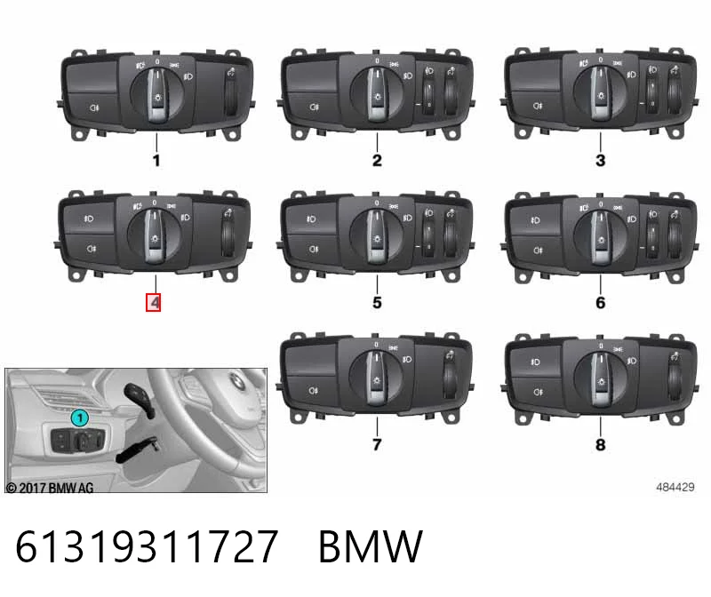Купить 9311727 BMW Переключатель света фар на "торпедо"