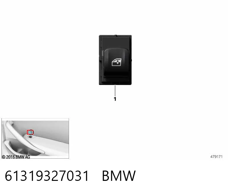 61319327031 BMW Кнопка подъемника переднего правого стекла