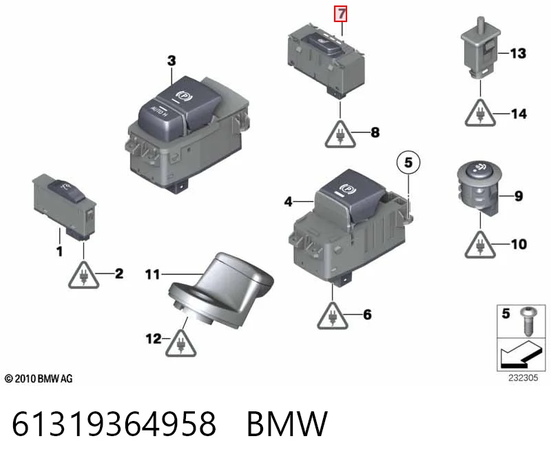 Кнопка обогрева сидения BMW 9384806 цена, от 6.33 USD
