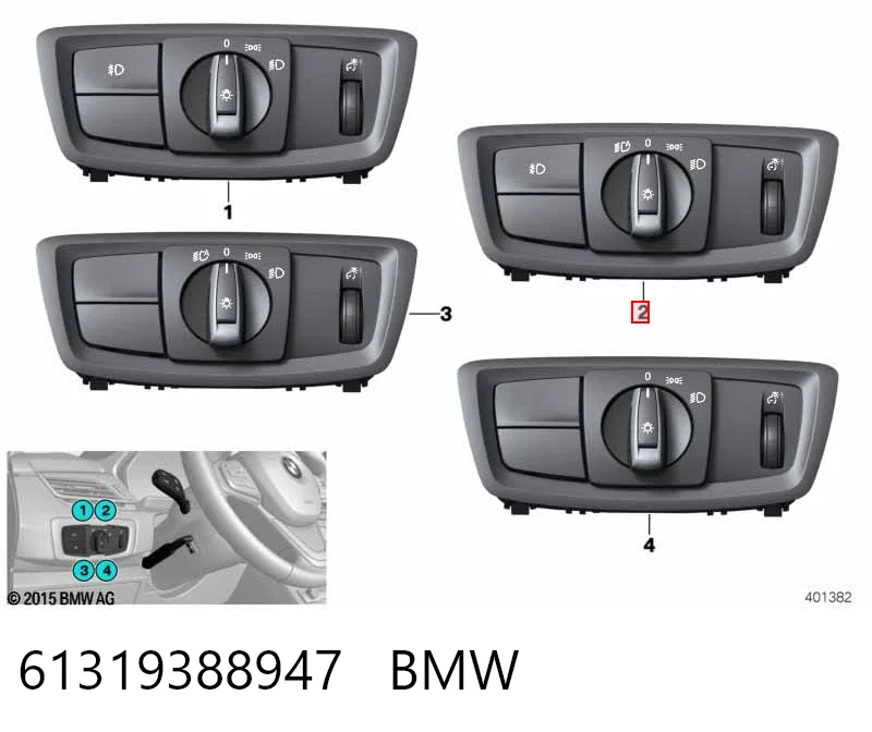 6847518 BMW Переключатель света фар на "торпедо"