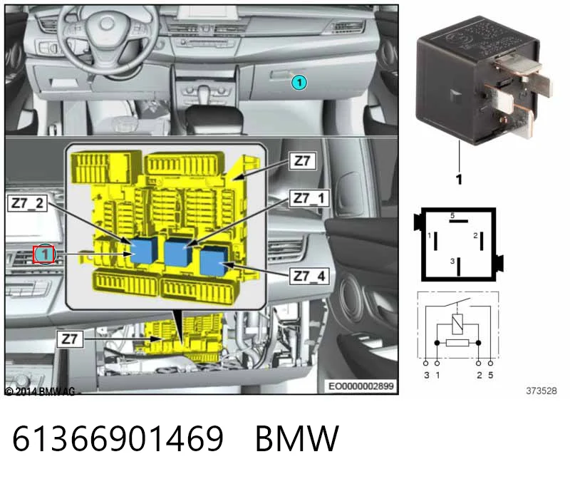 61366901469 BMW Реле электрическое многофункциональное
