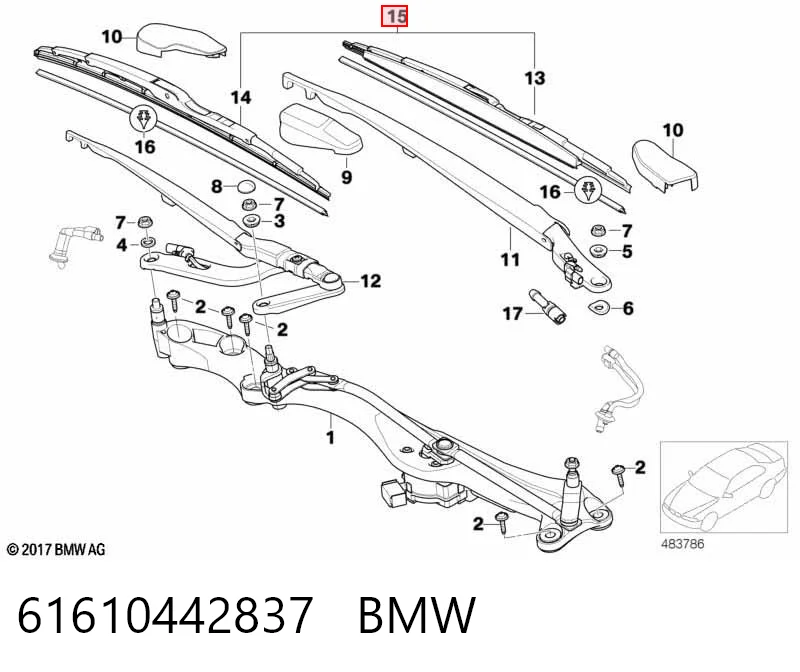Щетки лобового стекла на BMW 7  E65, E66, E67
