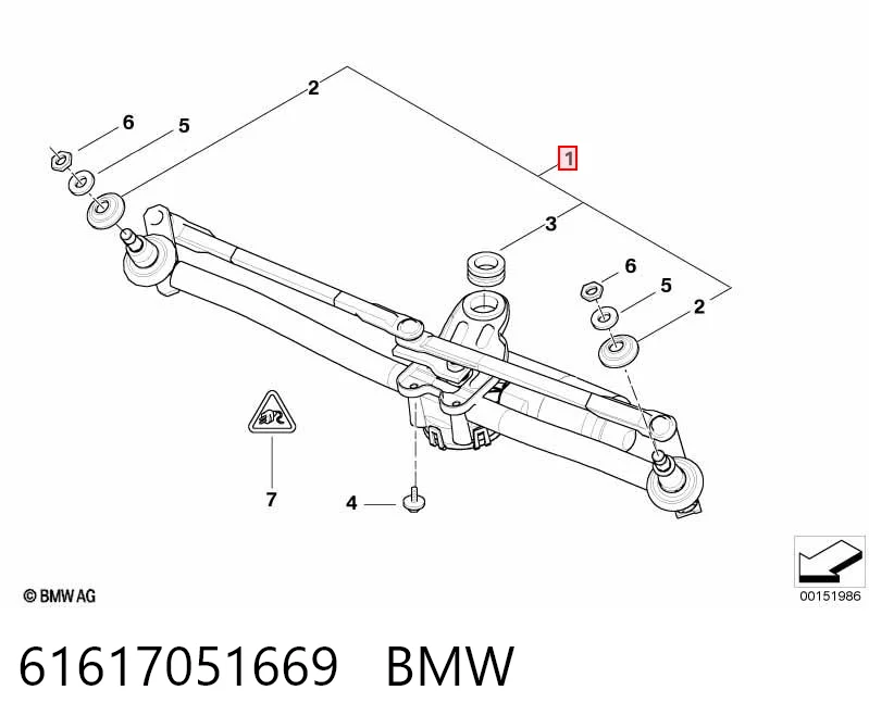61617051669 BMW Трапеция стеклоочистителя