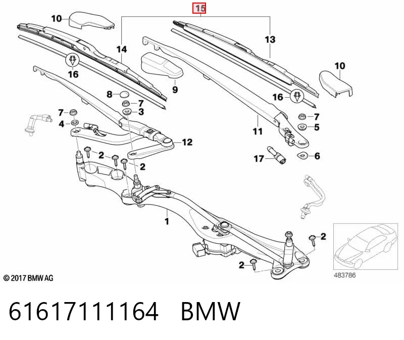 Дворники BMW 7 седан (E65, E66, E67) (2001 - 2008) цена, от 102.99 USD