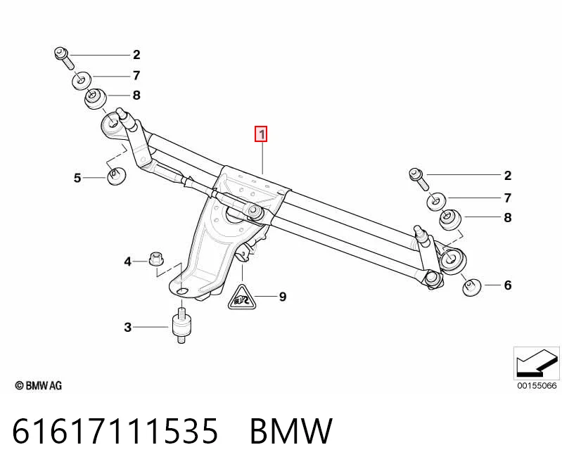 61617111535 BMW Трапеция стеклоочистителя