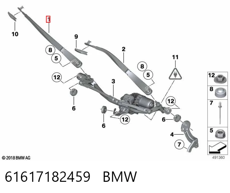 61617182459 BMW Поводок дворника