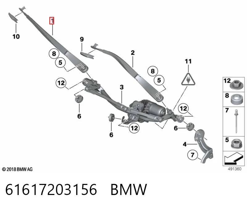 61617203156 BMW Поводок дворника