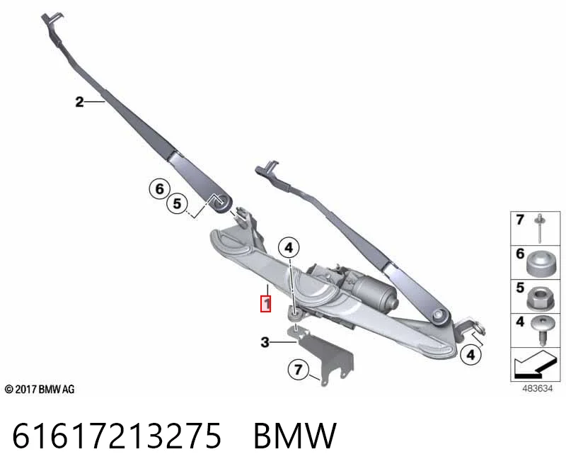 Трапеция щеток лобового стекла BMW X3 внедорожник (F25) (2010 - 2017) цена, от 19.56 USD