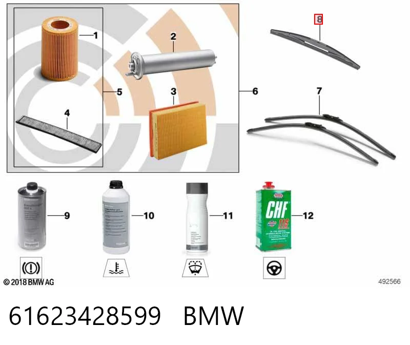 61623428599 BMW Щетка заднего стеклоочистителя
