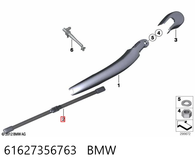 61627356763 BMW Щетка заднего стеклоочистителя
