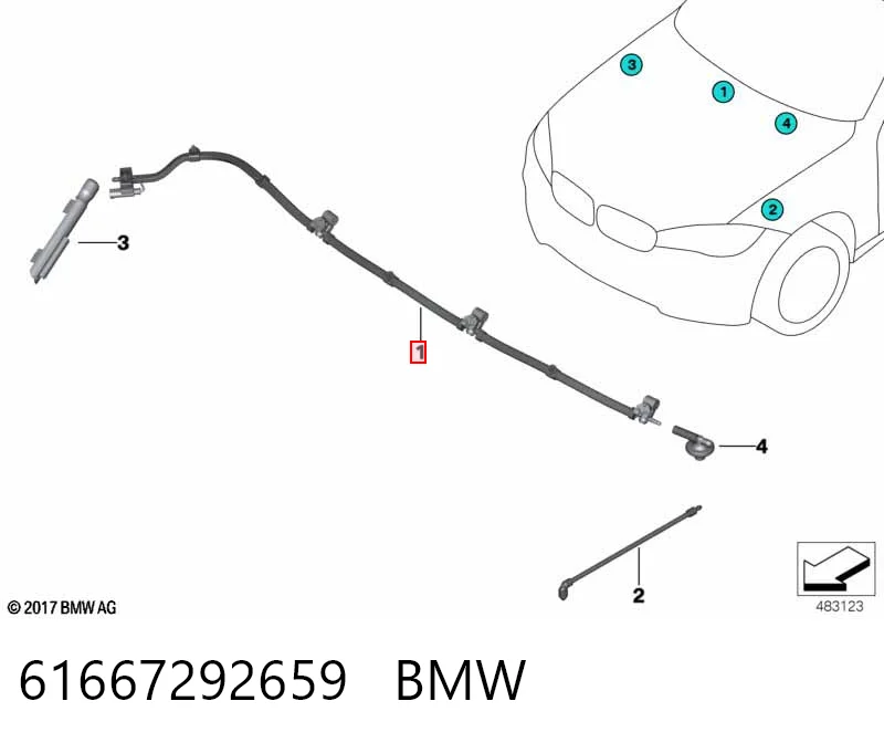Веерная форсунка омывателя на BMW X5  F15, F85