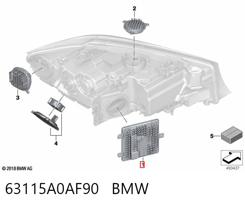 63115A0AF90 BMW Модуль управления (ЭБУ) адаптивного освещения