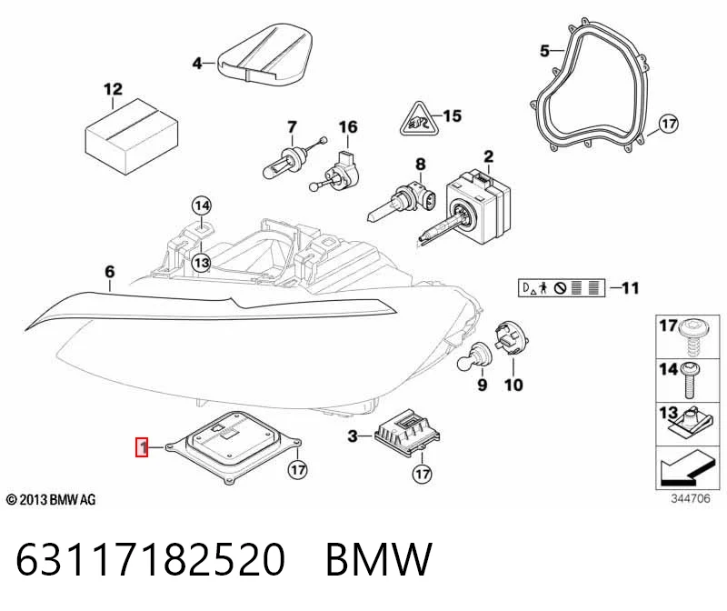 63117182520 BMW Модуль управления биксеноном