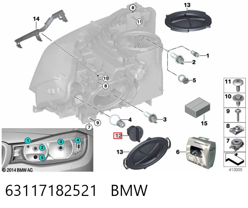 63117182521 BMW Поворотник правый