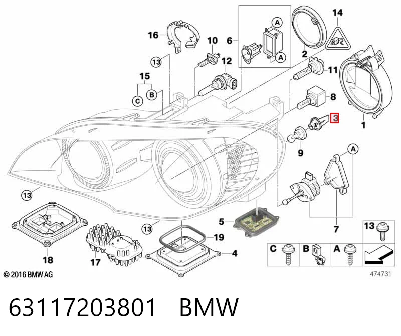 63117203801 BMW Поворотник правый