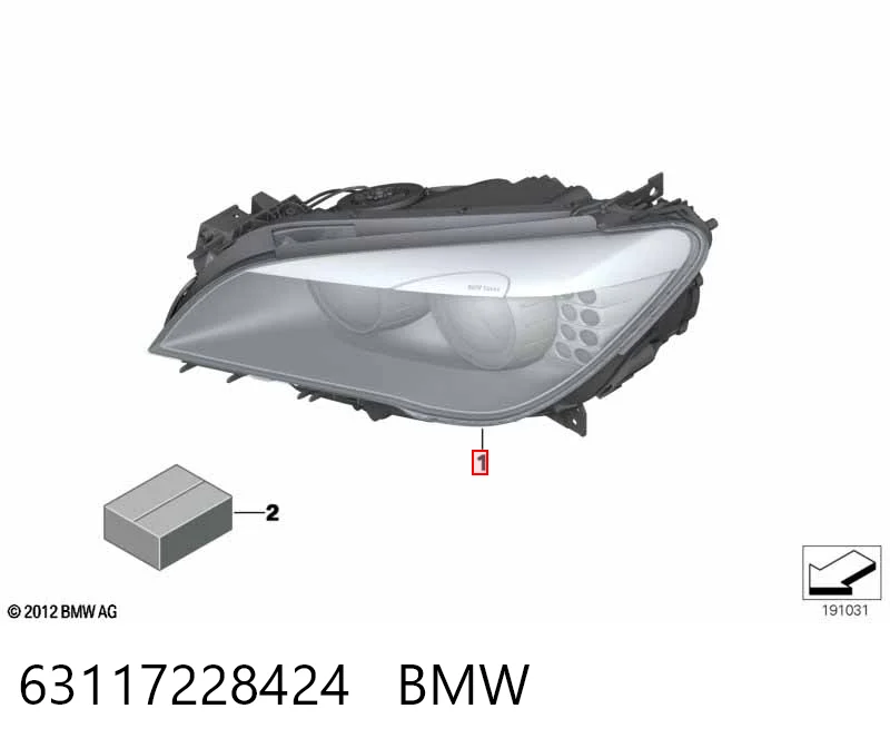 Фара правая BMW 63117228424