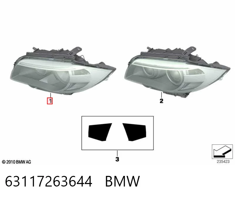 63117263644 BMW Фара передняя правая