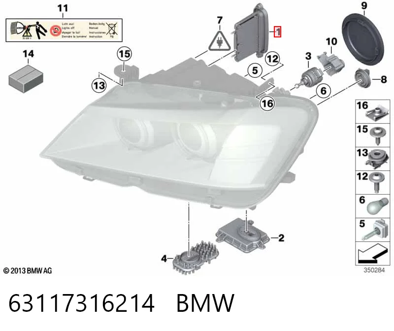 63117316214 BMW Блок упавления автосветом