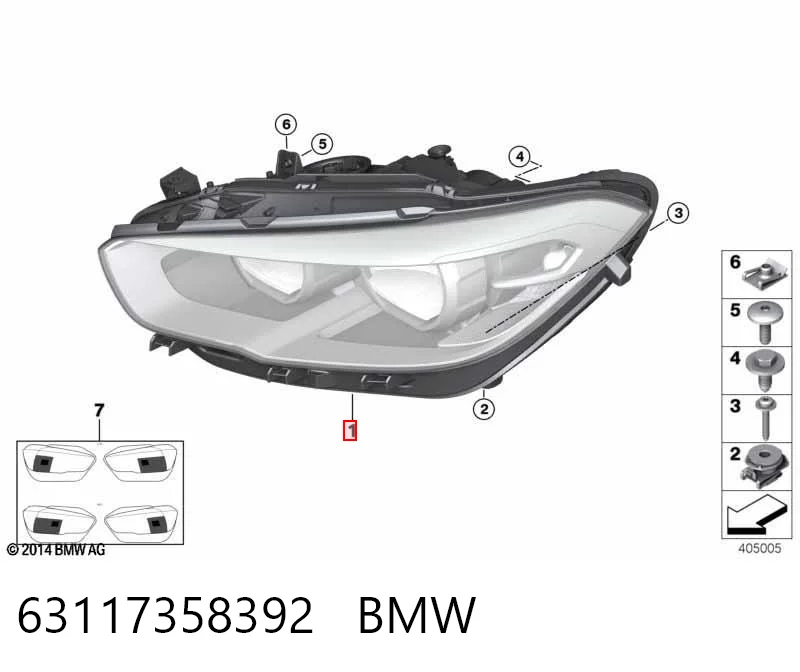 Фара правая BMW 63117358392