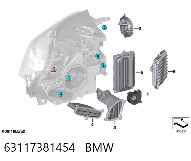 63117381454 BMW Блок упавления автосветом