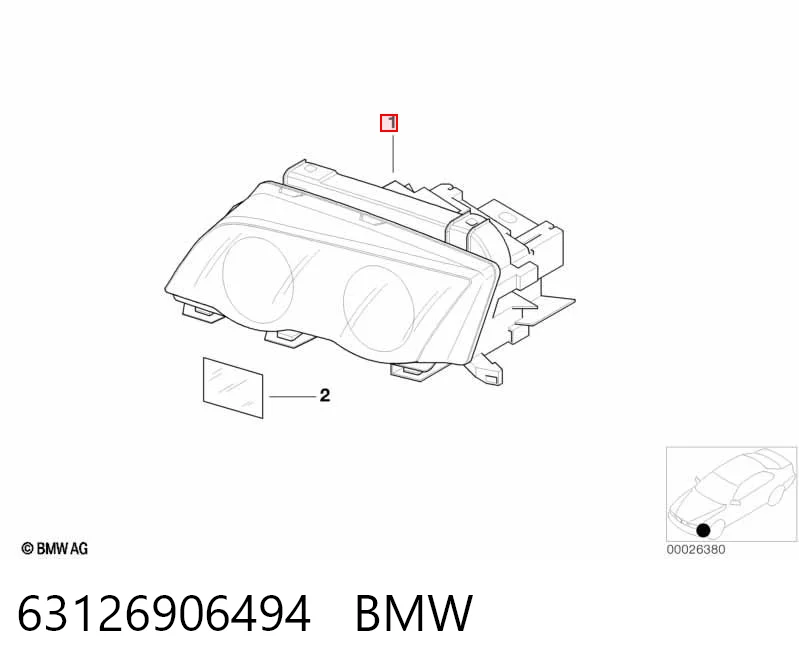 Фара правая BMW 63126906494