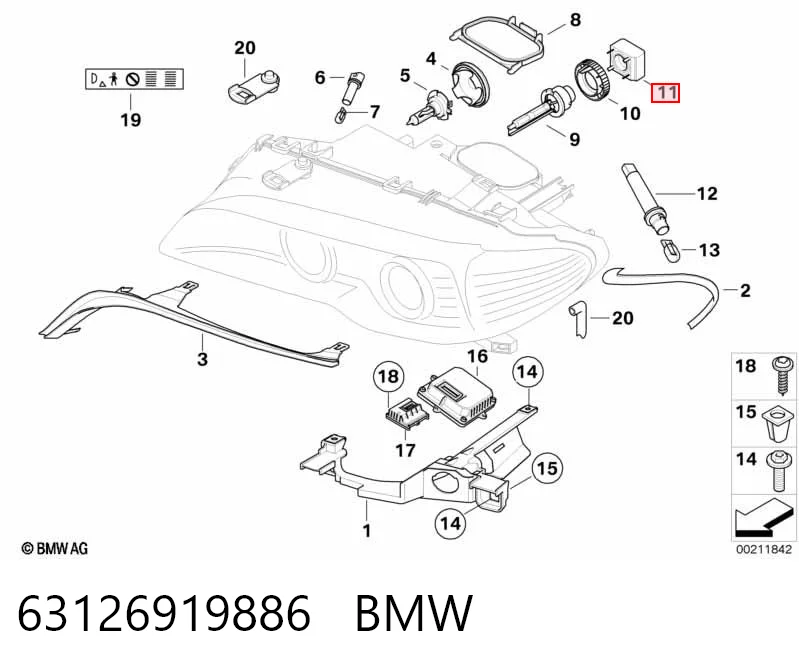63126919886 BMW Блок упавления автосветом