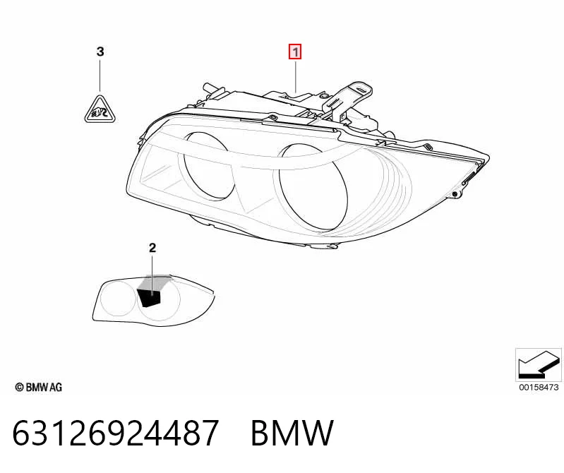 Фара левая BMW 63126924487