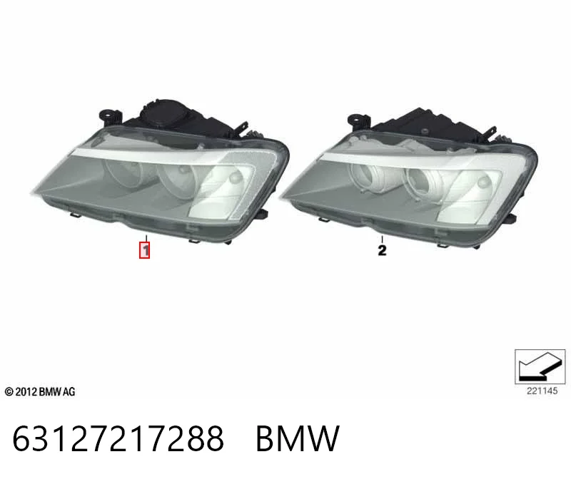 Фара правая BMW 63127217288