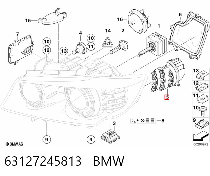 63127245813 BMW Передний фонарь указателя поворота