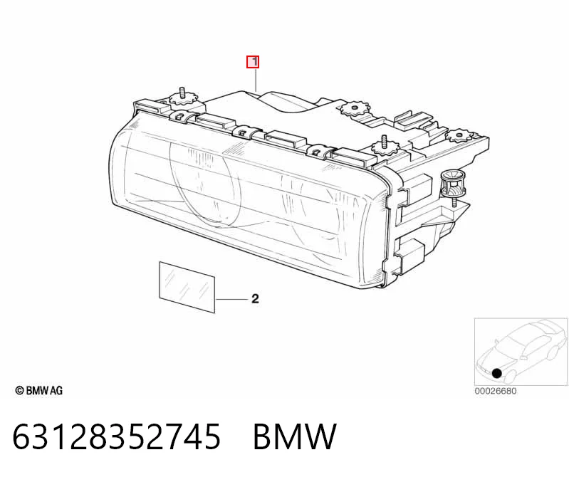 Фара левая BMW 7 седан (E38) (1994 - 2001) цена, от 126.70 USD