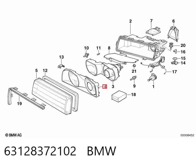 Правая блок фара BMW 7 седан (E38) (1994 - 2001) цена, от 96.25 USD