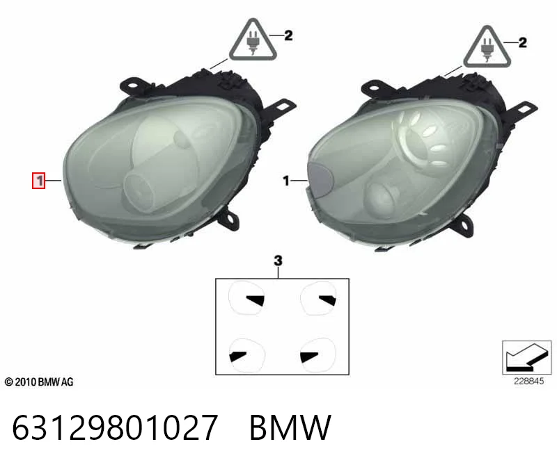 Фара левая Mini COUNTRYMAN хэтчбек (R60) (2010 - 2016) цена, от 201.22 USD