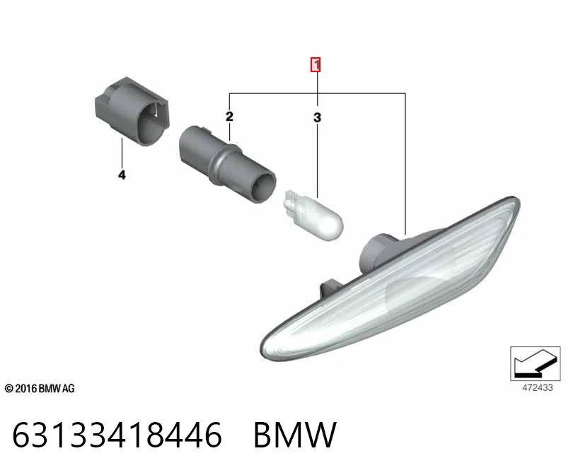 63133418446 BMW Повторитель поворота на крыле правый