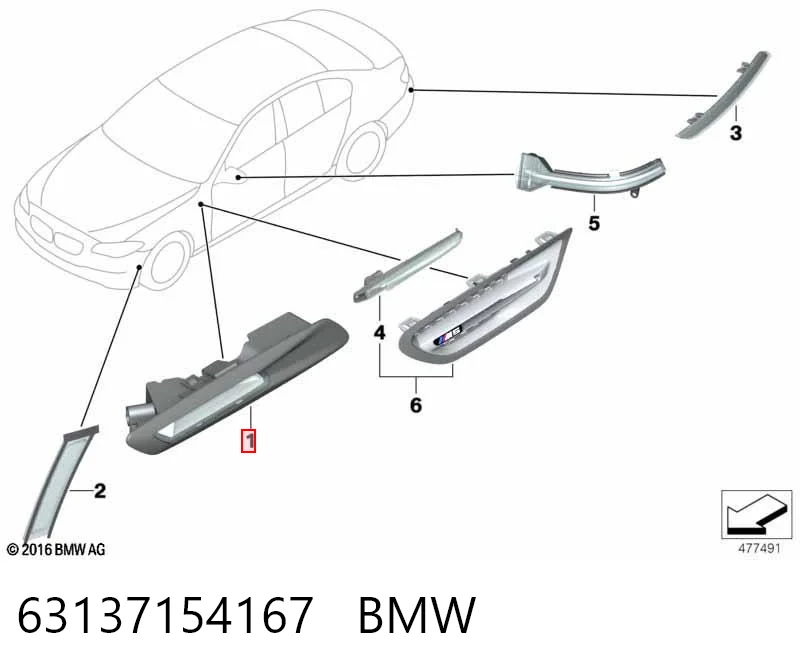 63137154167 BMW Указатель поворота крыла