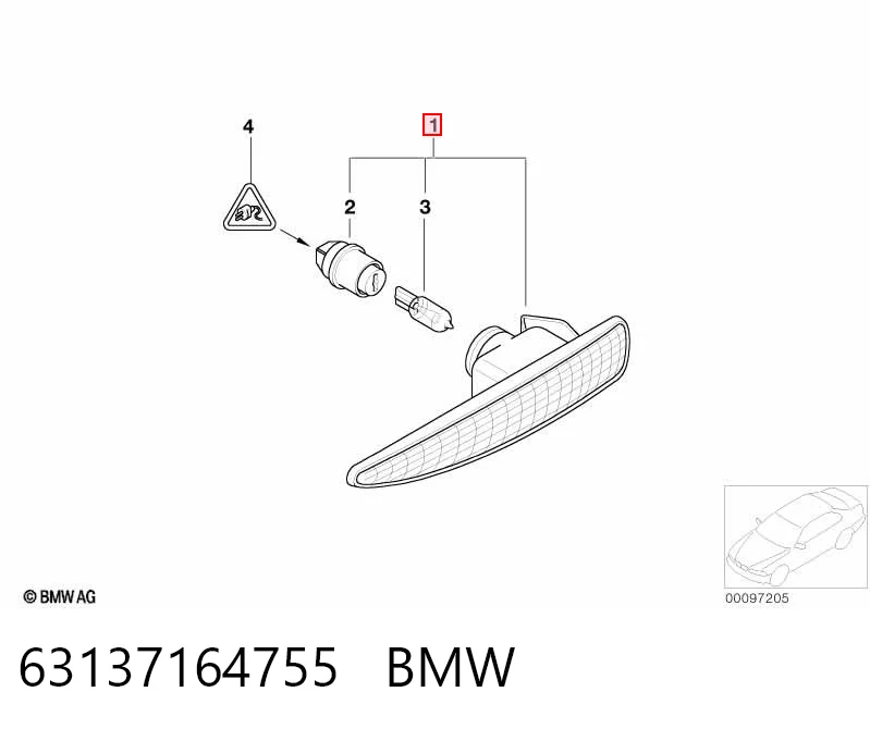 63137164755 BMW Передний фонарь указателя поворота