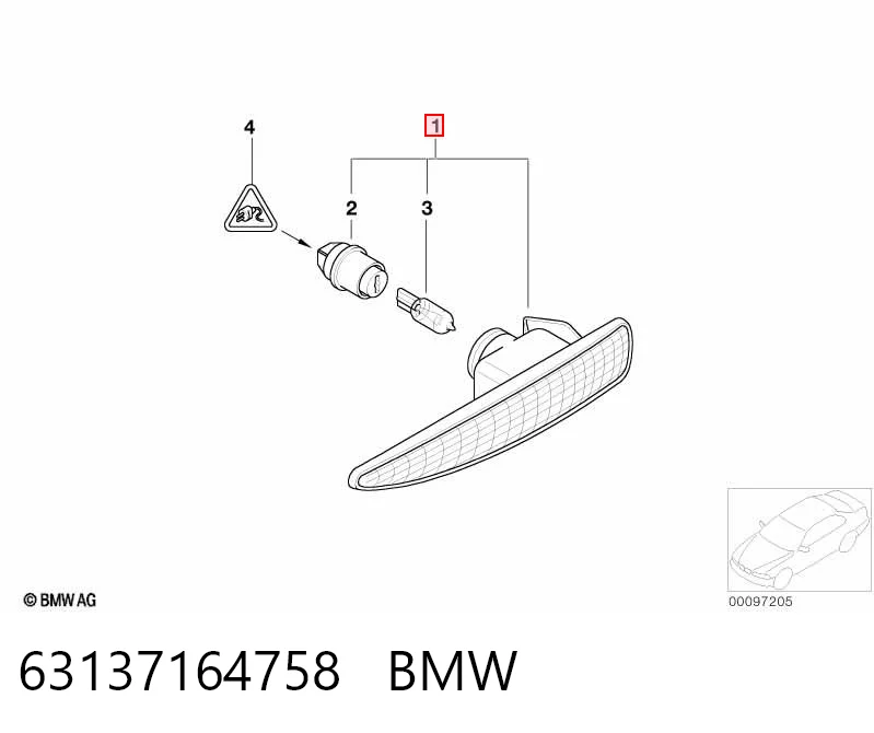 63137164758 BMW Повторитель поворота на крыле правый