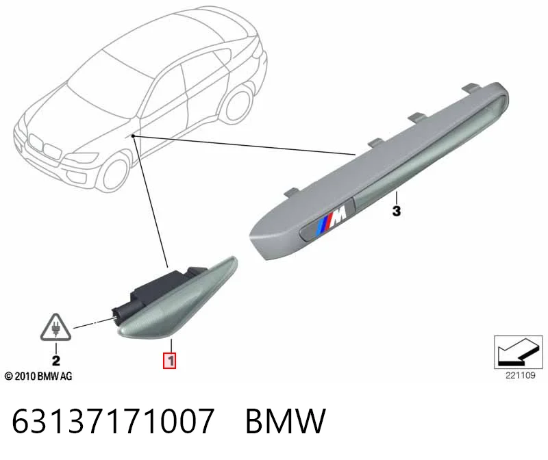 63137171007 BMW Передний фонарь указателя поворота