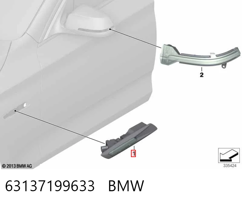 63137199633 BMW Передний фонарь указателя поворота