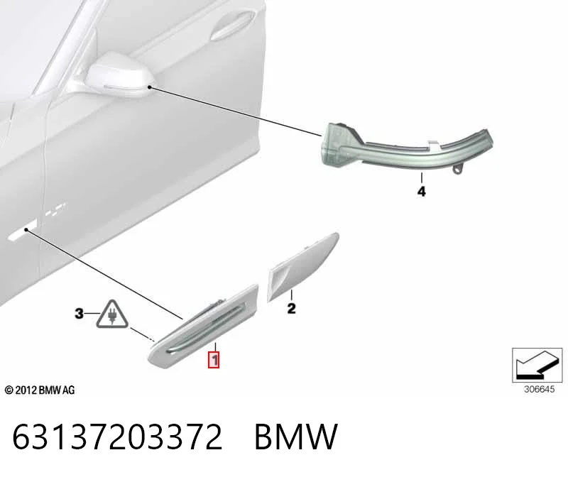63137203372 BMW Повторитель поворота на крыле правый