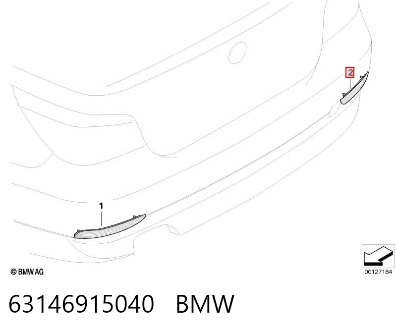 6915040 BMW Правый катафот бампера