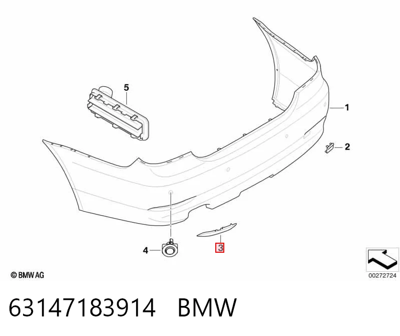 Отражатель бампера заднего правый BMW 6915040 цена, от 12.17 USD