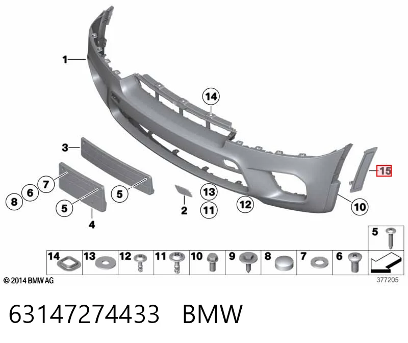 63147274433 BMW Габарит-указатель поворота в бампере