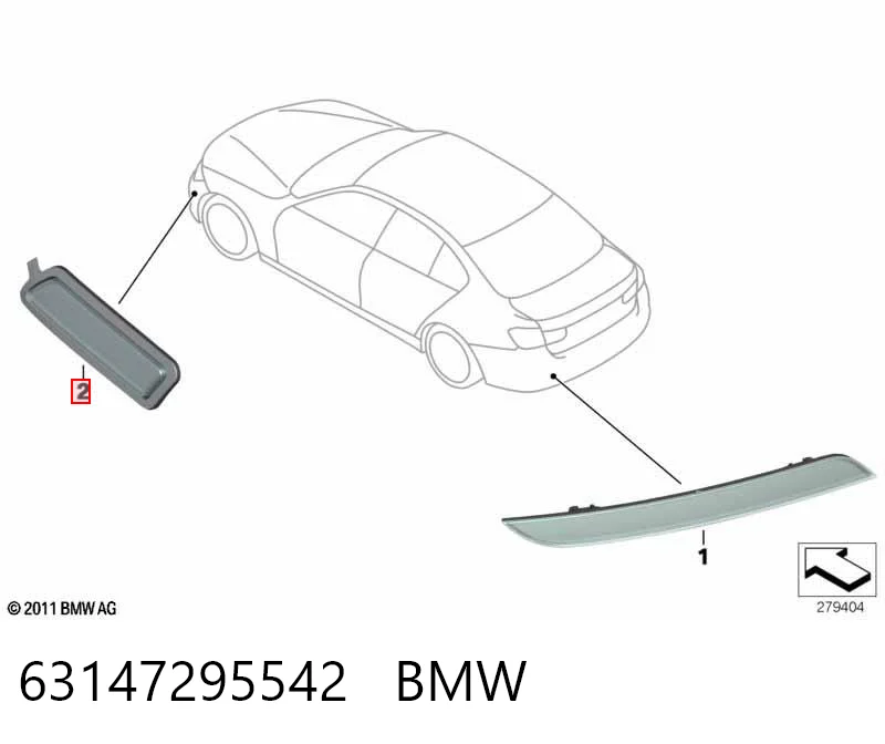 Купить 6915040 BMW Правый катафот заднего бампера