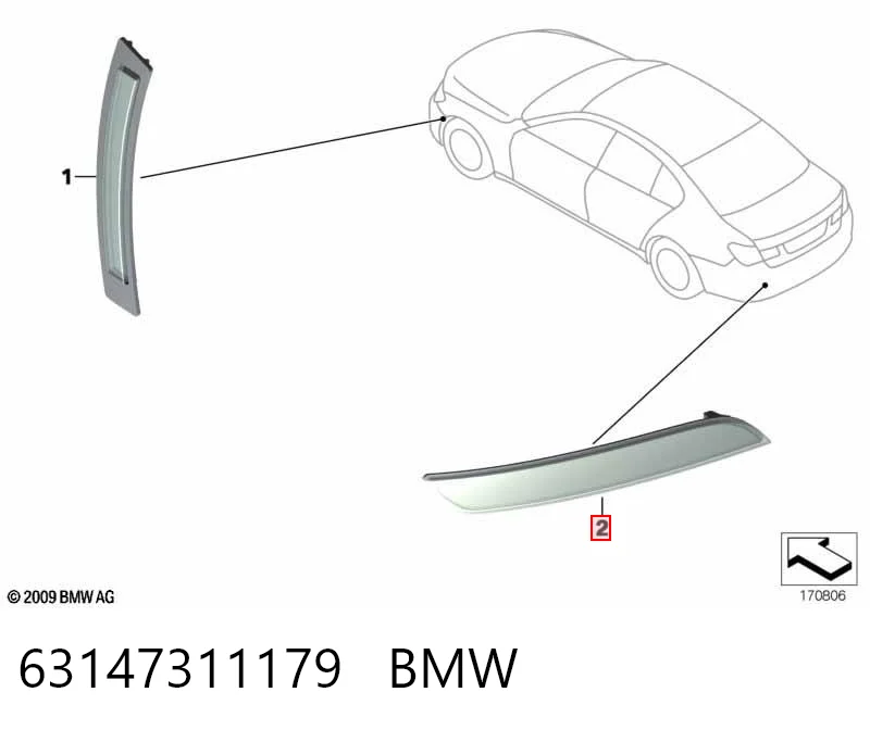 63147311179 BMW Левый катафот бампера