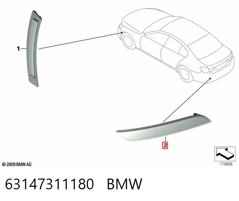 63147311180 BMW Правый катафот бампера