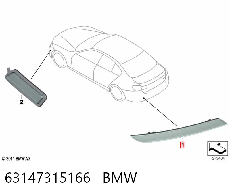 63147315166 BMW Правый катафот бампера
