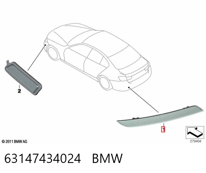 63147434024 BMW Правый катафот бампера